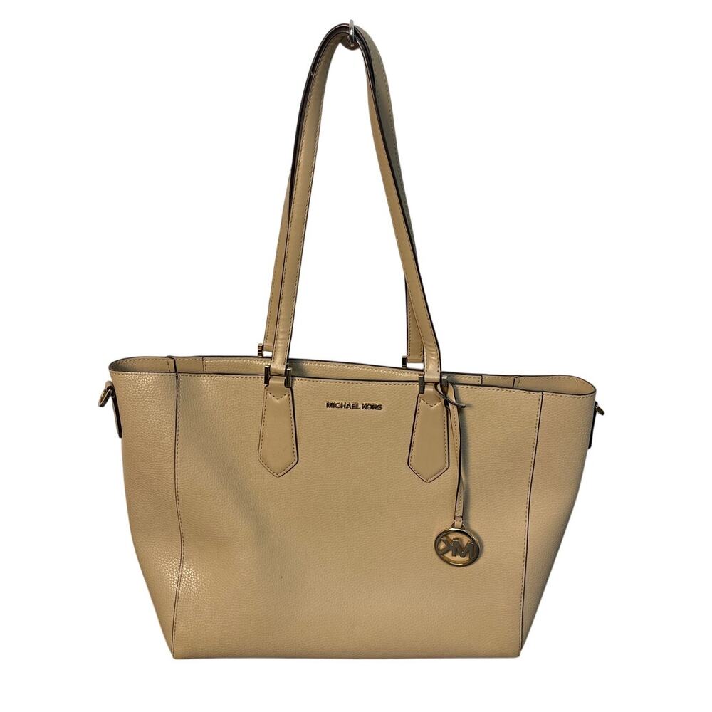 Michael Kors Kimly Large Bonded‎ Tote Bag Beige Pebbled Leather 35H9GKFT9T